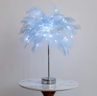 image-Feather Lamp Nordic Desk Lamp European-Style Bedroom Bedside Feather Table Lamp Night Light Table Lamp Decoration Modern