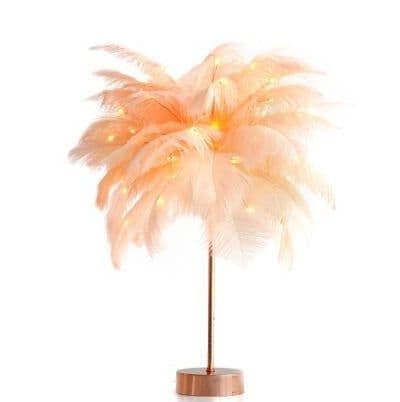image-Feather Lamp Nordic Desk Lamp European-Style Bedroom Bedside Feather Table Lamp Night Light Table Lamp Decoration Modern