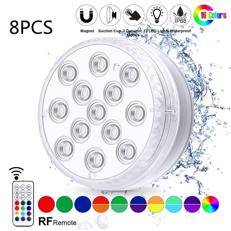image-Led Beads Submersible Light Waterproof Underwater Lamp For Garden Swimming Pool Fountain Spa Party Bathroom Remote Control