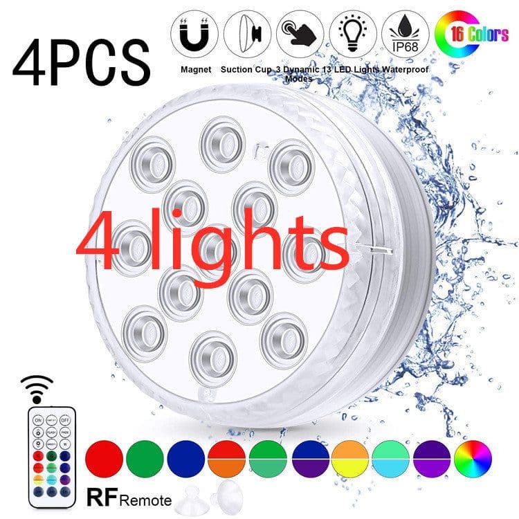 image-Led Beads Submersible Light Waterproof Underwater Lamp For Garden Swimming Pool Fountain Spa Party Bathroom Remote Control