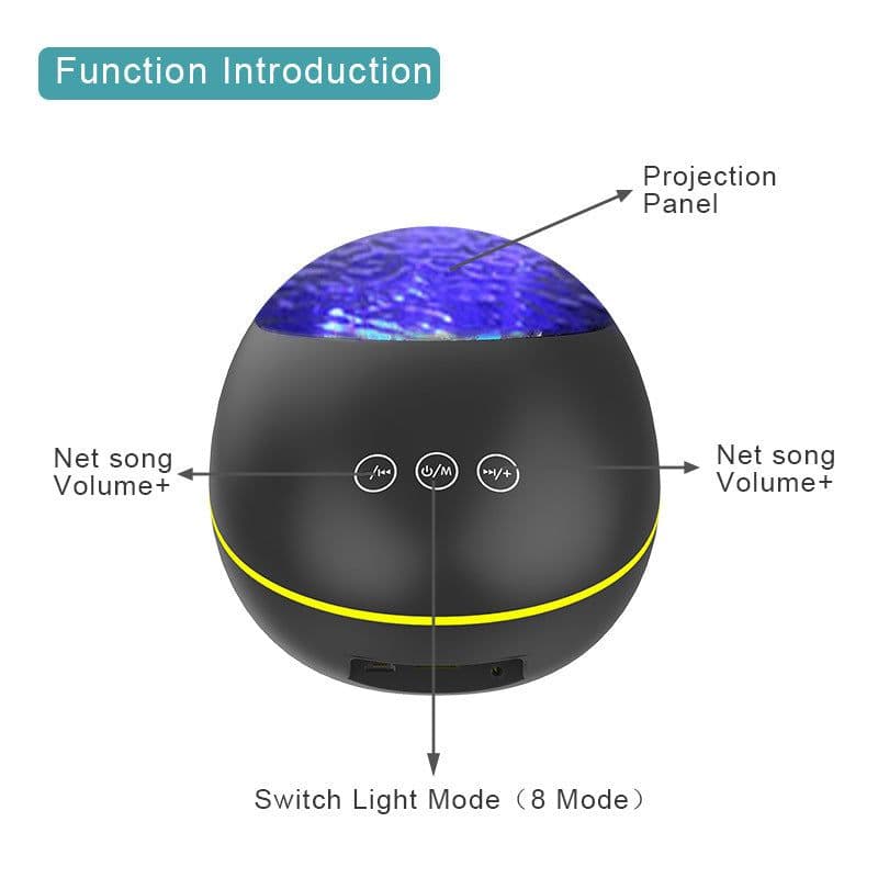 image-Coversage Ocean Wave Projector LED Night Light Bluetooth-compatible USB Remote Control Music Player Speaker Aurora Projection Coversage Ocean Wave Projector LED Night Light Bluetooth-compa