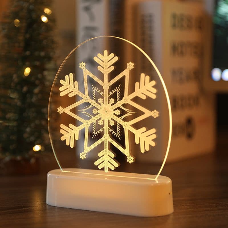image-Snowman Bell Acrylic Decoration Night Light