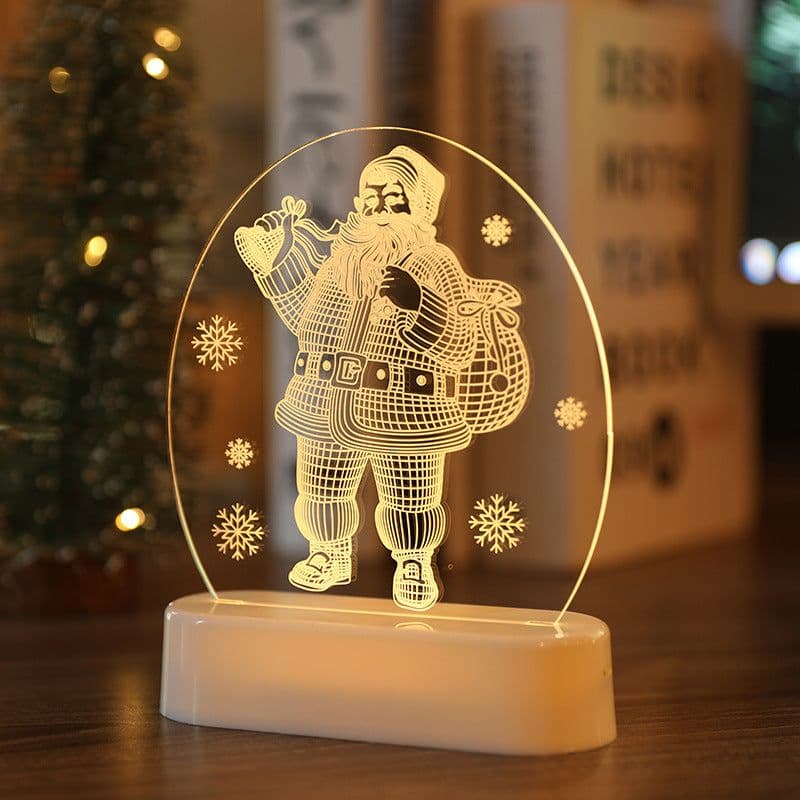 image-Snowman Bell Acrylic Decoration Night Light