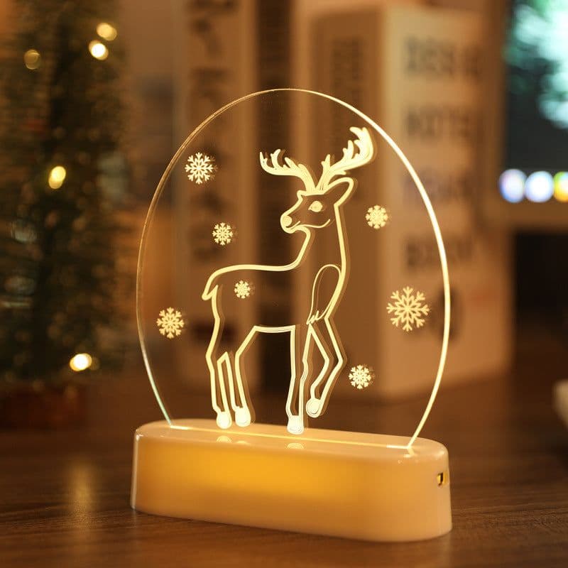 image-Snowman Bell Acrylic Decoration Night Light