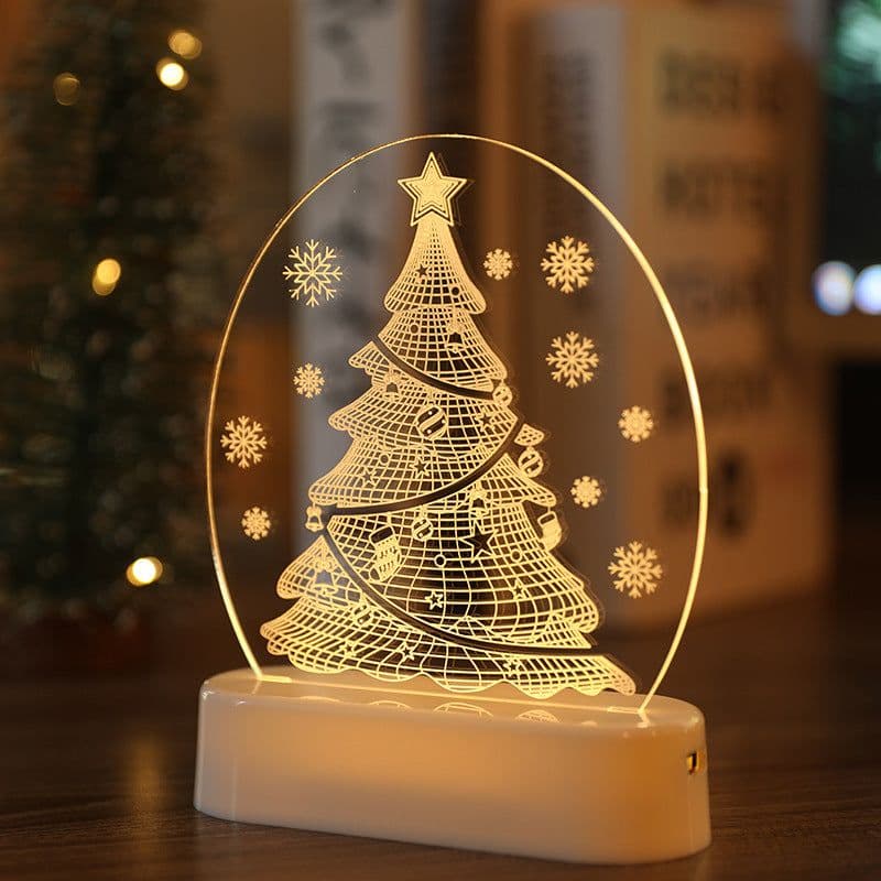 image-Snowman Bell Acrylic Decoration Night Light