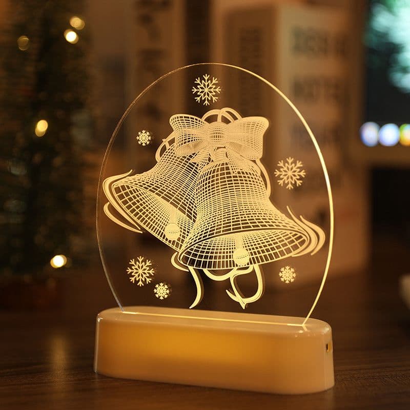 image-Snowman Bell Acrylic Decoration Night Light
