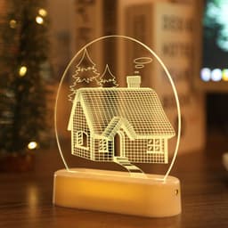 image-Snowman Bell Acrylic Decoration Night Light