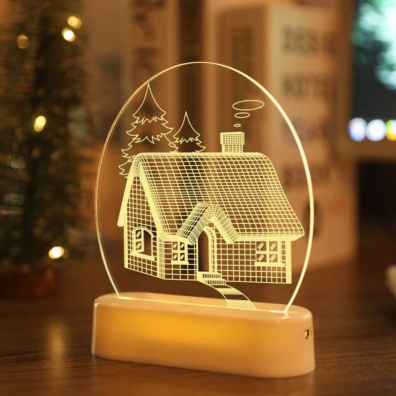 image-Snowman Bell Acrylic Decoration Night Light