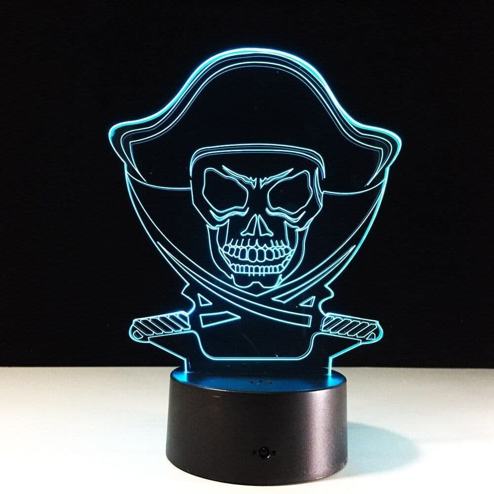 image-Flower skull 3D night light