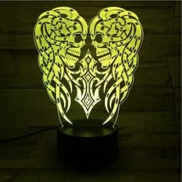image-Flower skull 3D night light
