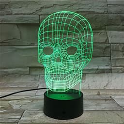 image-Flower skull 3D night light