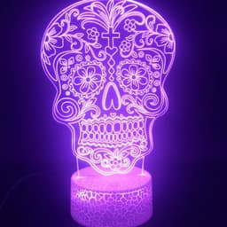 image-Flower skull 3D night light