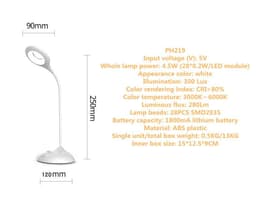 image-Clip pen holder desk lamp led rechargeable folding desk lamp
