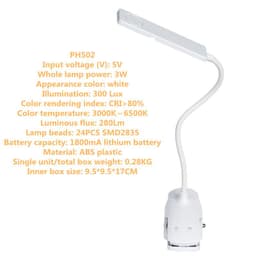 image-Clip pen holder desk lamp led rechargeable folding desk lamp