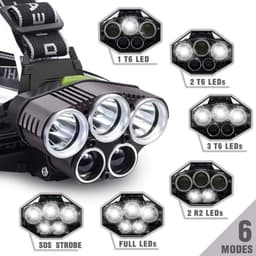 image-6-mode USB rechargeable outdoor night fishing 5LED headlight