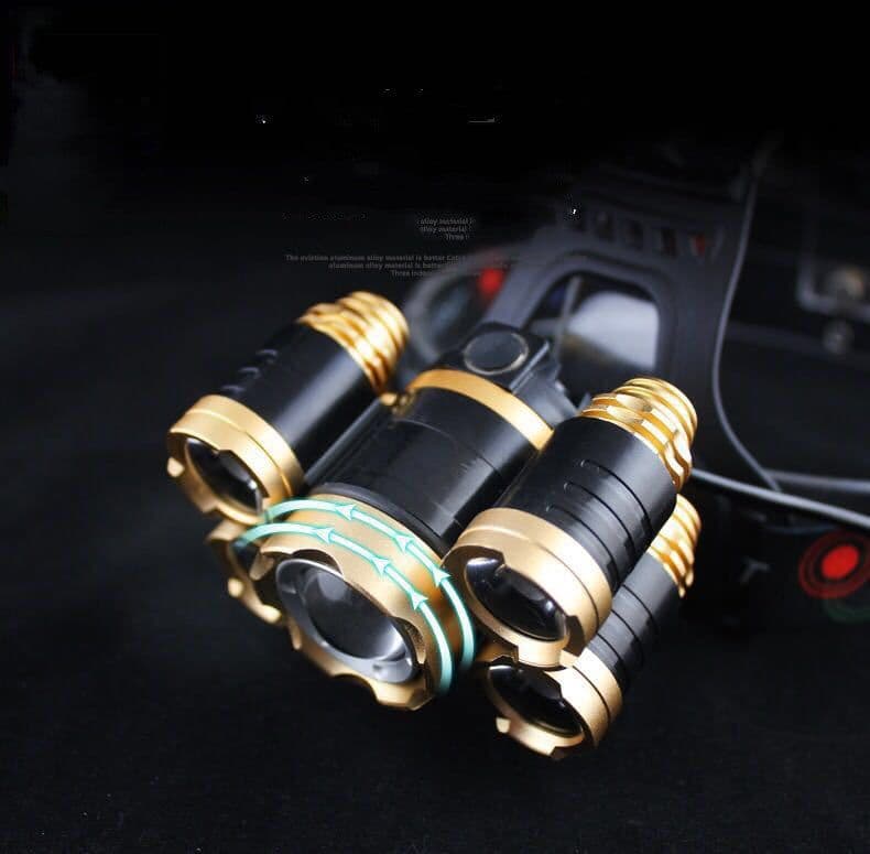 image-Led Golden Telescopic Focusing 5 lights Aircraft Headlight