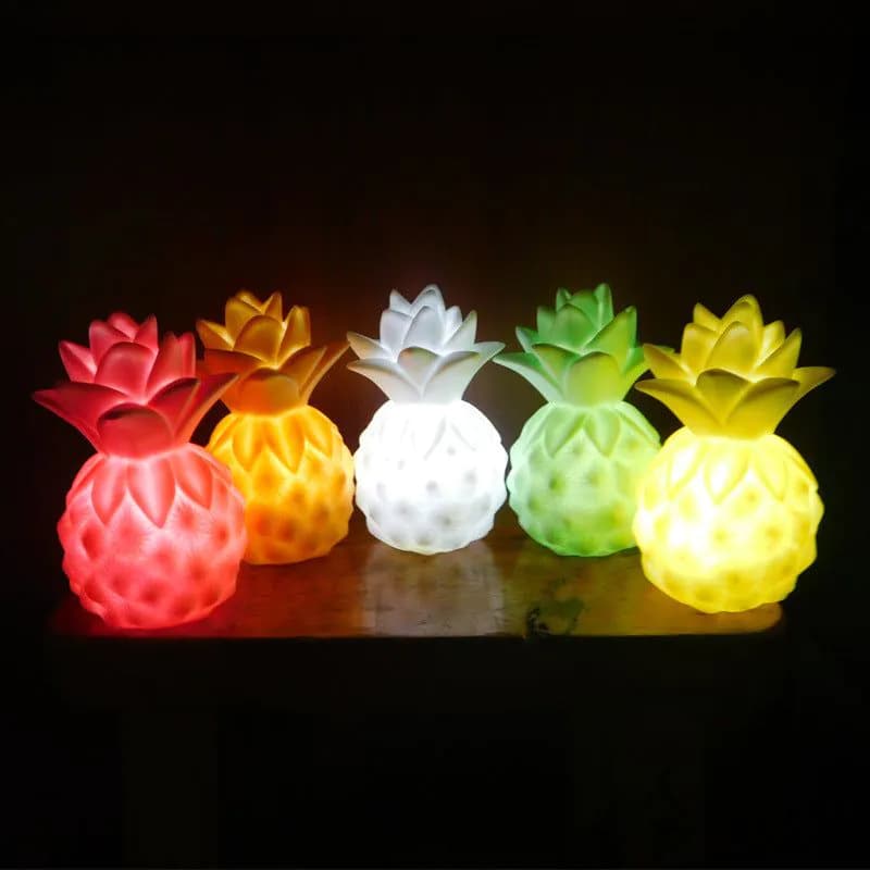 image-LED Night Lights Pineapple Lamp Soft Silicone Toy Gift Light High Power Bright Desk Table Decor Night Lamp