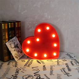 image-Romantic Indoor Decorative Nights Lamps 3D Love Heart Marquee Letter