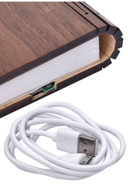 image-LED Night Light Folding Book Light USB Port Rechargeable Wooden Magnet Lamp