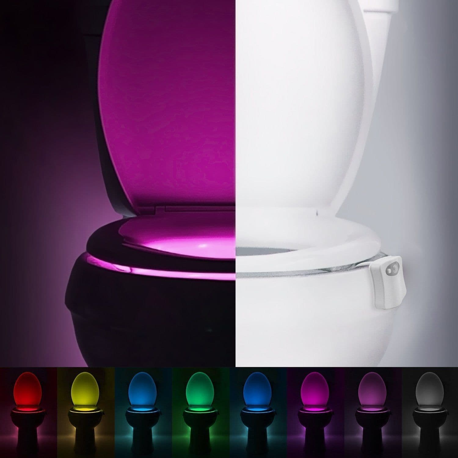 image-The new 8 color toilet lamp hanging human toilet cover light induction of creative gifts selling LED Nightlight