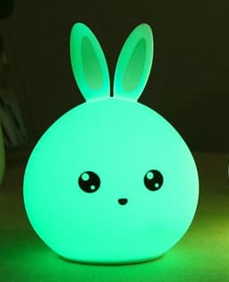 image-Cute Night Light Animal Rabbit Night lamps Touch Sensor Silicone LED Colorful Lights
