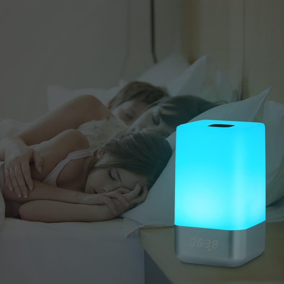 image-The new intelligent LED lamp alarm clock wake time touch wake light colorful bedroom Nightlight gift wholesale