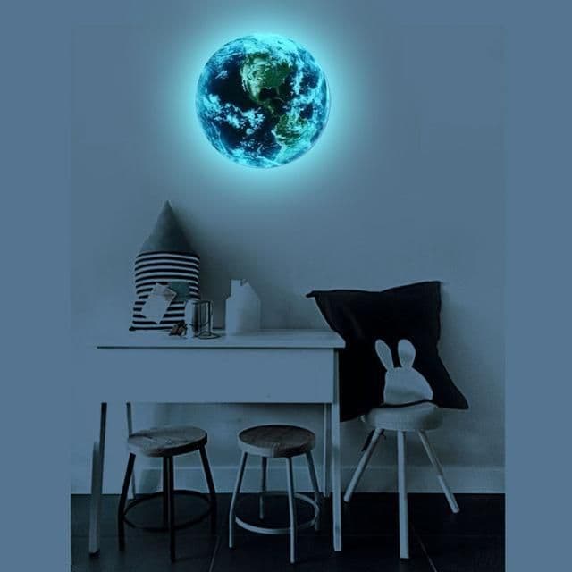 image-Glow In The Dark 3D Earth Wall Sticker FREE GLOBAL SHIPPING