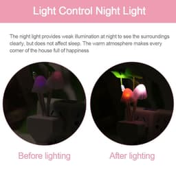 image-Color LED Mushroom Light, 3 Colors, With Sensor, Novelty, 220v