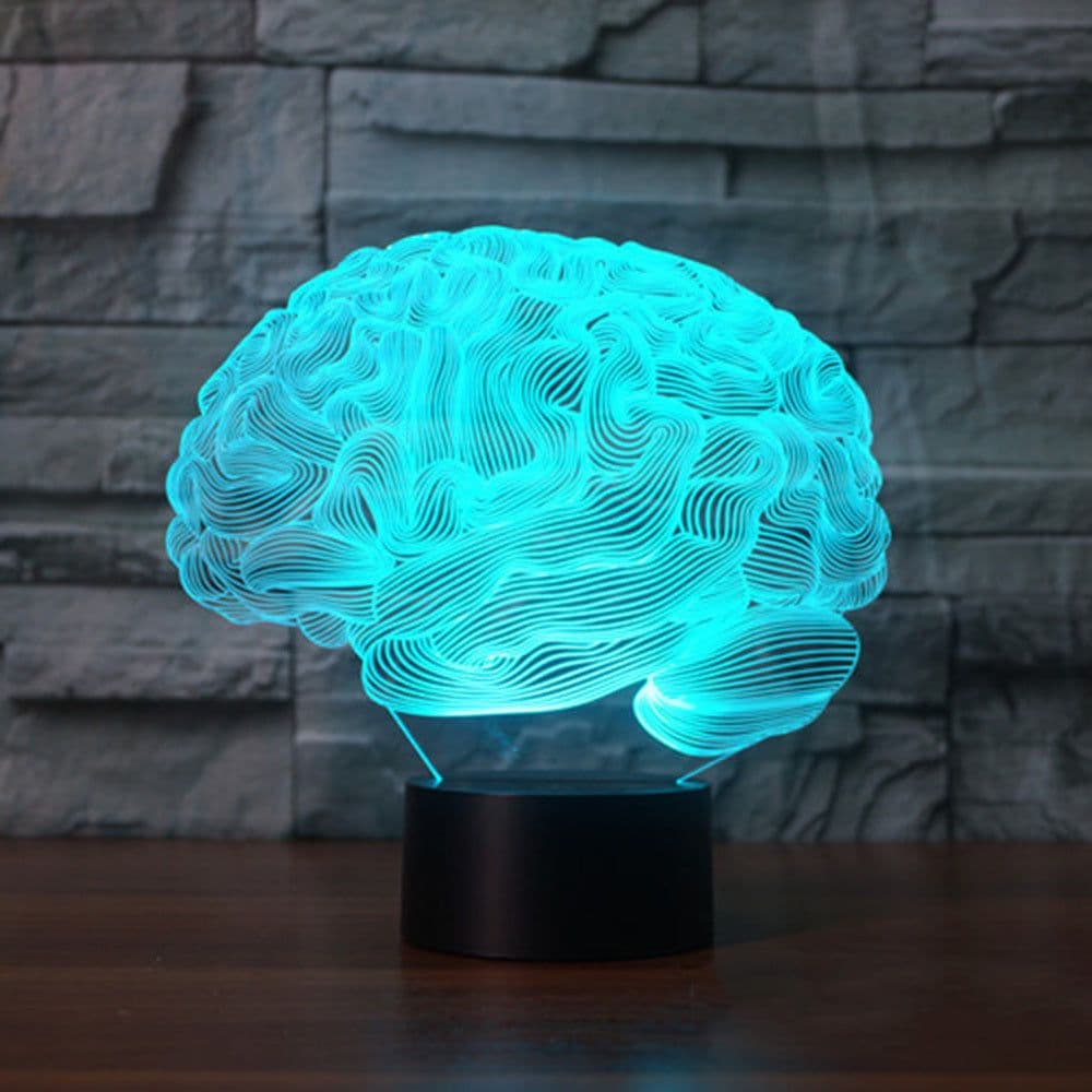 image-Foreign trade new brain 2 3D lamp LED colorful remote control lamp 3D light acrylic visual lamp 3620