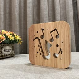 image-LED Night Lights Guitar Saxophone Violin Music Note 3D Lamp USB Power Wood Carving Table Lamp Decorative Lamps For Living Room Room