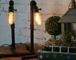 image-Edison industrial retro style personality fashion hose lamp cafe bedroom decoration creative table lamp