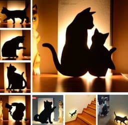 image-LED Animal Dog Cat Shape Night Light Sensor Control Smart Sound Wall Lamp Home Corridor Balcony Night Lamp Baby Kids Sleep Lamps