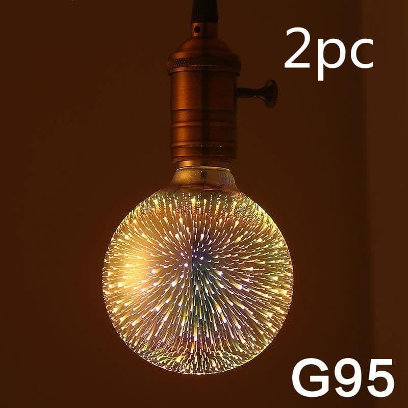 image-LED Light Bulb 3D Decoration Bulb Firework 110 220V ST64 G95 G80 G125 A60 Bottle Heart Holiday Lights Novelty Christmas Lamp