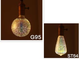 image-LED Light Bulb 3D Decoration Bulb Firework 110 220V ST64 G95 G80 G125 A60 Bottle Heart Holiday Lights Novelty Christmas Lamp