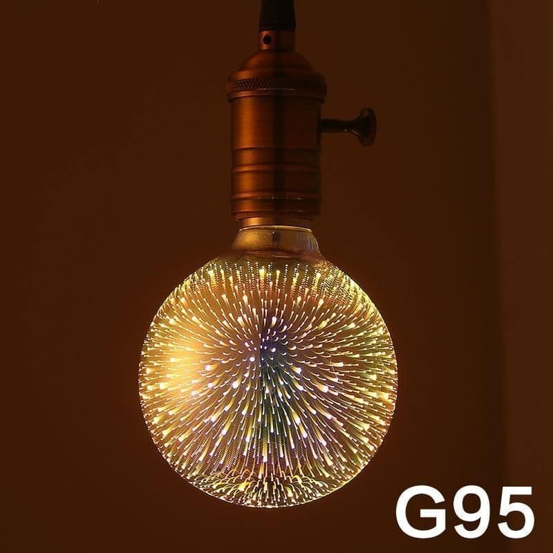 image-LED Light Bulb 3D Decoration Bulb Firework 110 220V ST64 G95 G80 G125 A60 Bottle Heart Holiday Lights Novelty Christmas Lamp