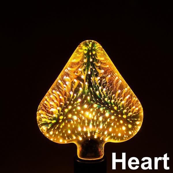 image-LED Light Bulb 3D Decoration Bulb Firework 110 220V ST64 G95 G80 G125 A60 Bottle Heart Holiday Lights Novelty Christmas Lamp