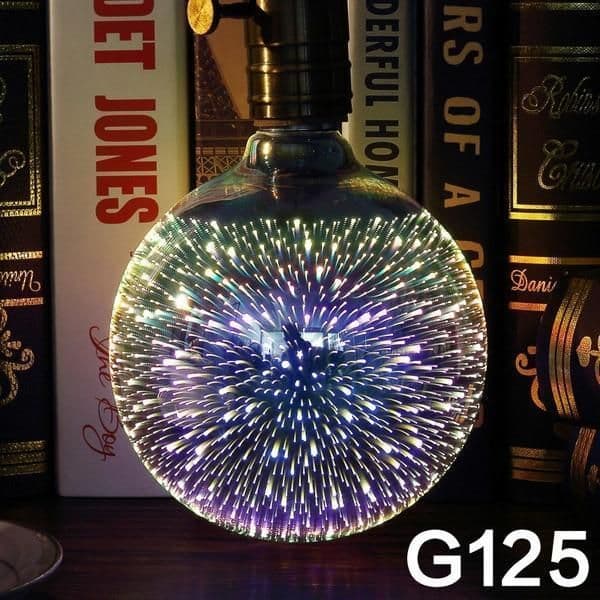 image-LED Light Bulb 3D Decoration Bulb Firework 110 220V ST64 G95 G80 G125 A60 Bottle Heart Holiday Lights Novelty Christmas Lamp