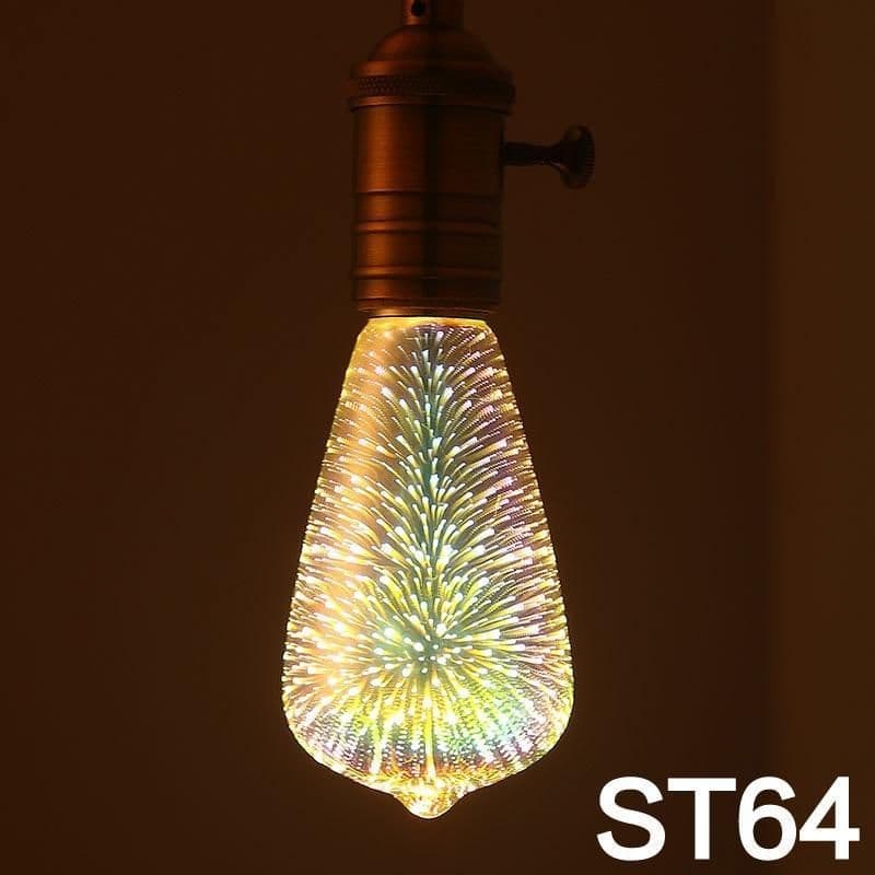 image-LED Light Bulb 3D Decoration Bulb Firework 110 220V ST64 G95 G80 G125 A60 Bottle Heart Holiday Lights Novelty Christmas Lamp