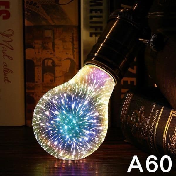 image-LED Light Bulb 3D Decoration Bulb Firework 110 220V ST64 G95 G80 G125 A60 Bottle Heart Holiday Lights Novelty Christmas Lamp