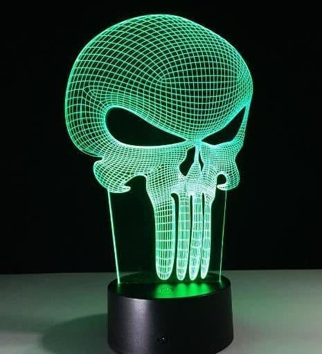image-3D LED Color Night Light Changing Lamp Halloween Skull Light Acrylic 3D Hologram Illusion Desk Lamp For Kids Gift Dropship