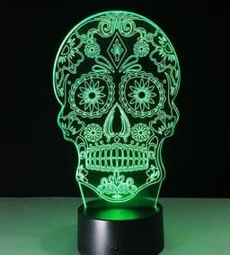 image-3D LED Color Night Light Changing Lamp Halloween Skull Light Acrylic 3D Hologram Illusion Desk Lamp For Kids Gift Dropship