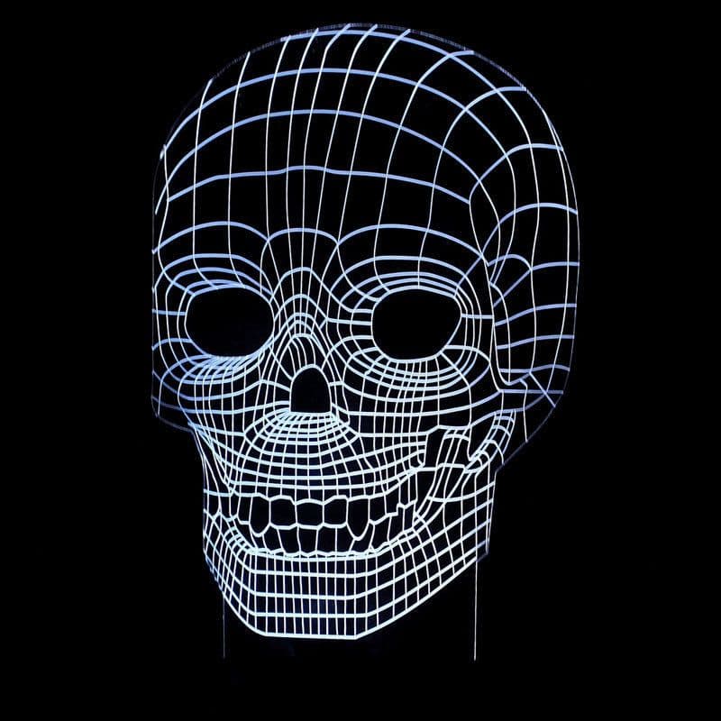 image-3D LED Color Night Light Changing Lamp Halloween Skull Light Acrylic 3D Hologram Illusion Desk Lamp For Kids Gift Dropship