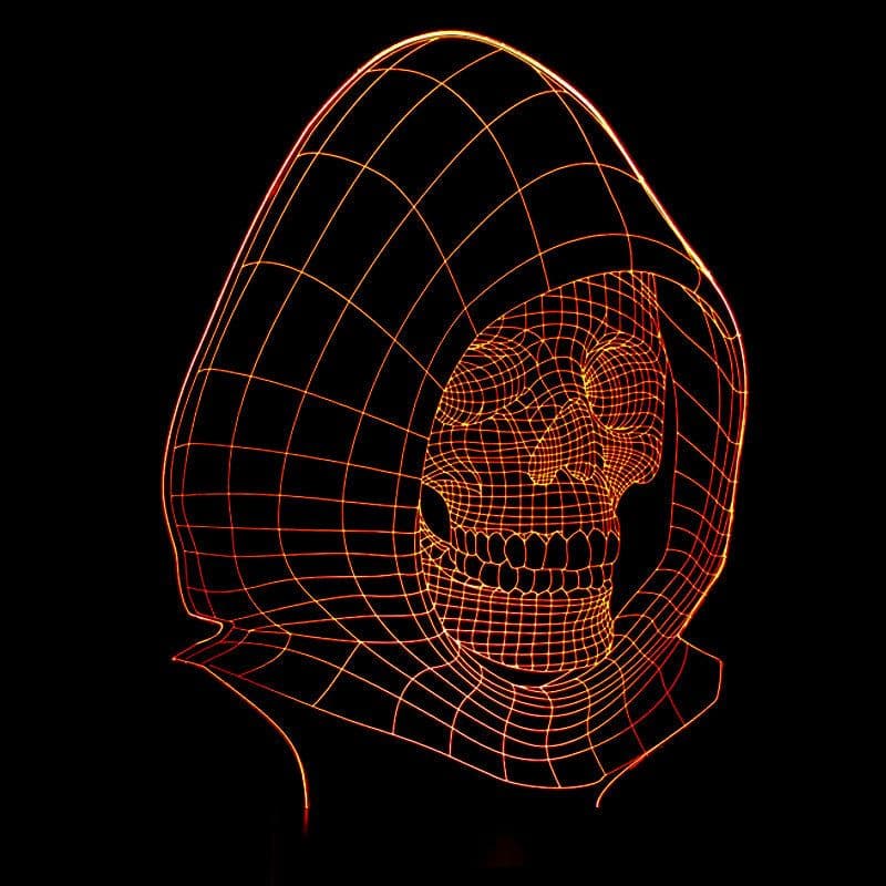 image-3D LED Color Night Light Changing Lamp Halloween Skull Light Acrylic 3D Hologram Illusion Desk Lamp For Kids Gift Dropship