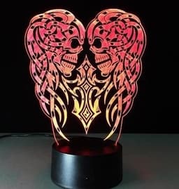 image-3D LED Color Night Light Changing Lamp Halloween Skull Light Acrylic 3D Hologram Illusion Desk Lamp For Kids Gift Dropship
