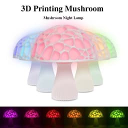 image-3D Printed 16 colors Led Mushroom Lamp Lovely Colorful Led Night Light for Home Art Decor USB Rechargeable Night Lamp
