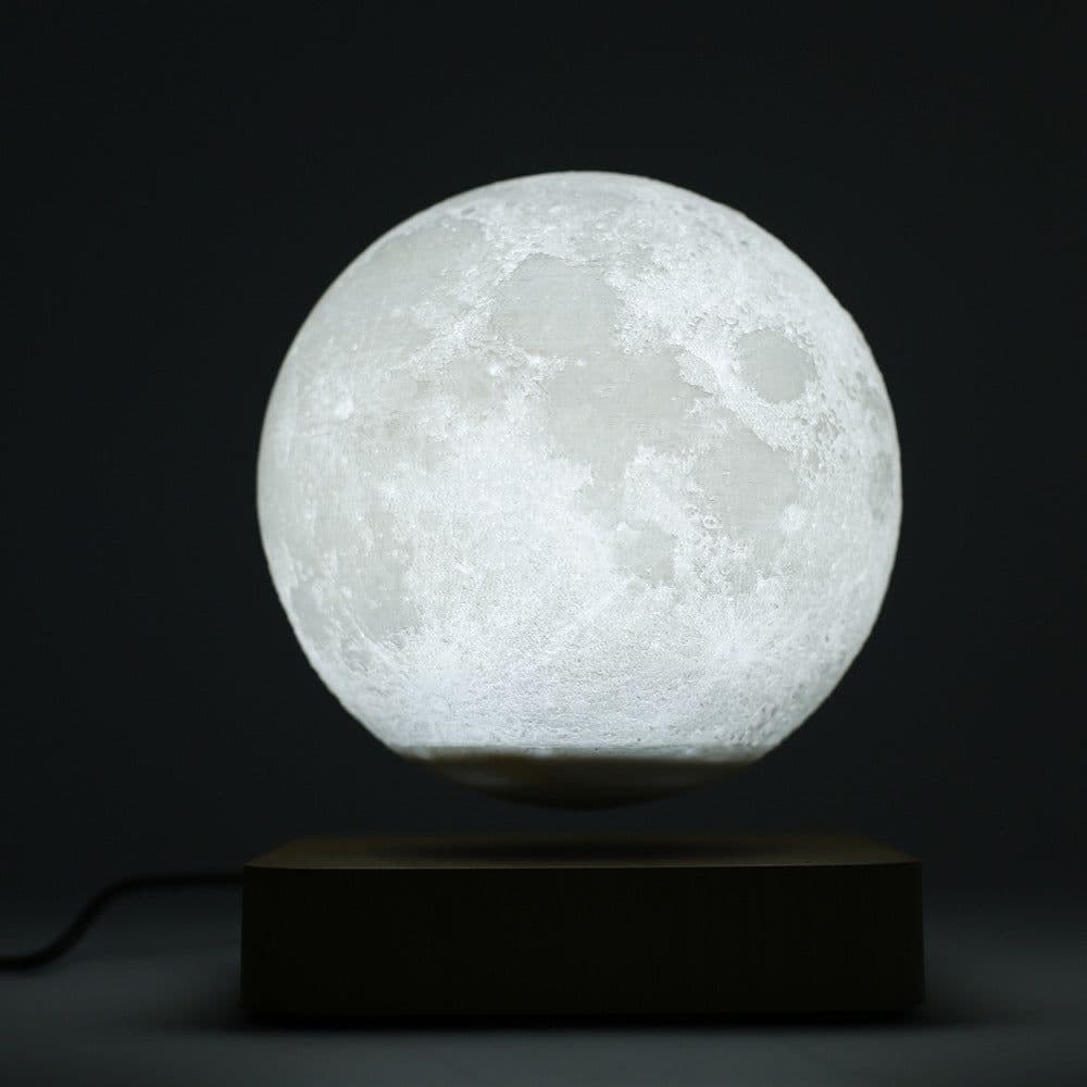 image-Customized Creative 3D Magnetic Levitation Moon Lamp Night Light Rotating Led Moon Floating Lamp