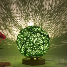 image-Amazon Hot Selling Creative Linen Table Lamp Novel and Unique LED Intelligent USB7 Color RGB16 Color Remote Control Rattan Ball Lamp