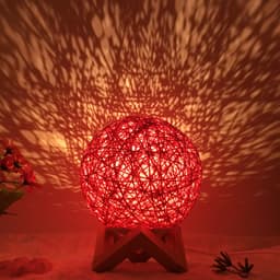 image-Amazon Hot Selling Creative Linen Table Lamp Novel and Unique LED Intelligent USB7 Color RGB16 Color Remote Control Rattan Ball Lamp