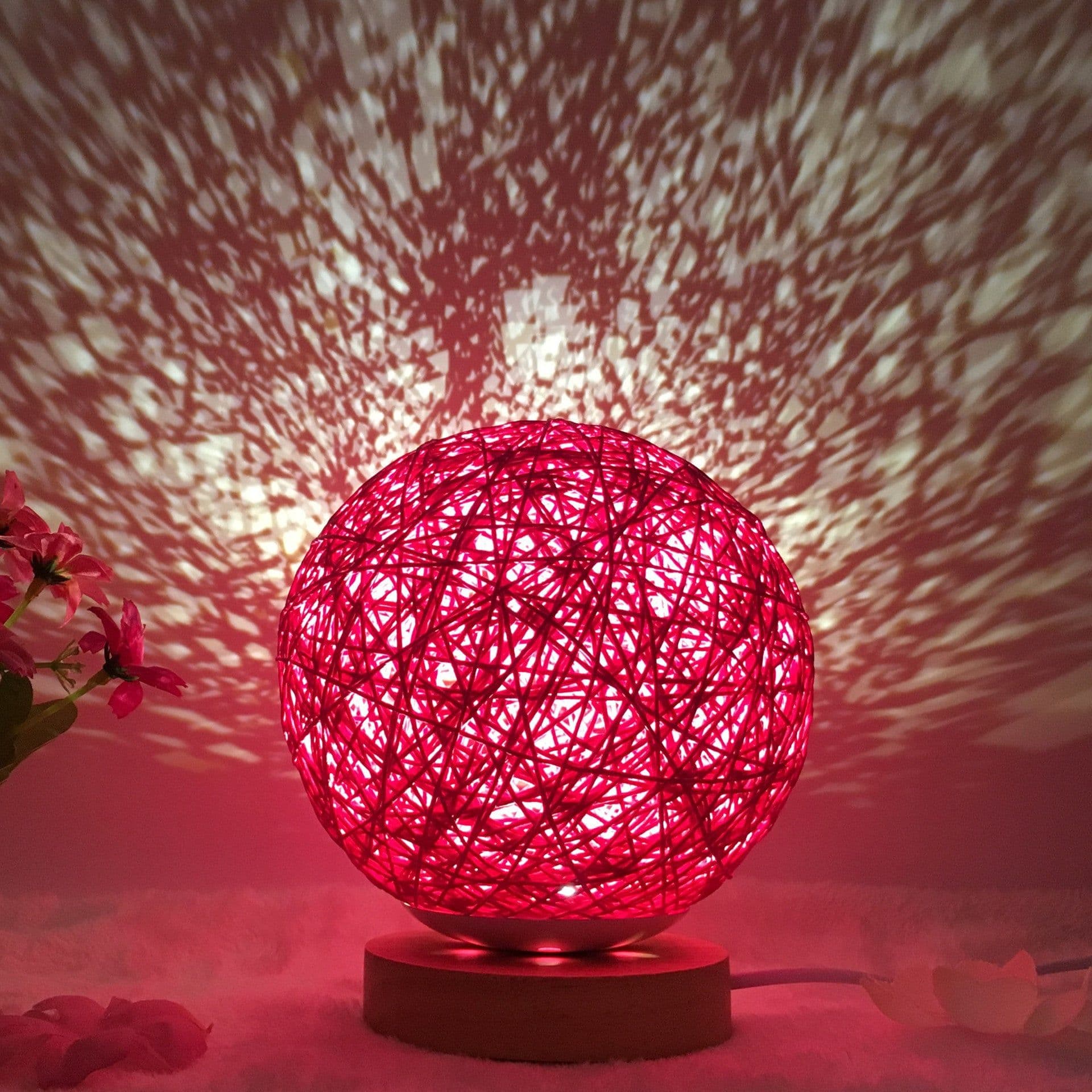 image-Amazon Hot Selling Creative Linen Table Lamp Novel and Unique LED Intelligent USB7 Color RGB16 Color Remote Control Rattan Ball Lamp