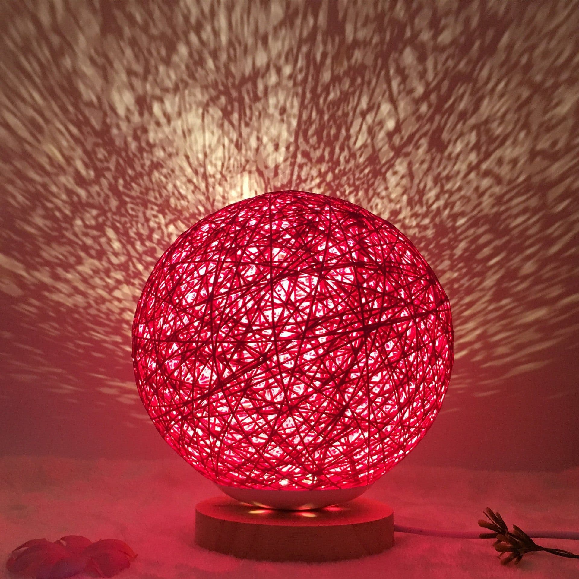 image-Amazon Hot Selling Creative Linen Table Lamp Novel and Unique LED Intelligent USB7 Color RGB16 Color Remote Control Rattan Ball Lamp